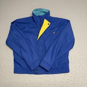 Vintage 80s Apple Computer Windbreaker Jacket Employee Blue Logo Size Medium